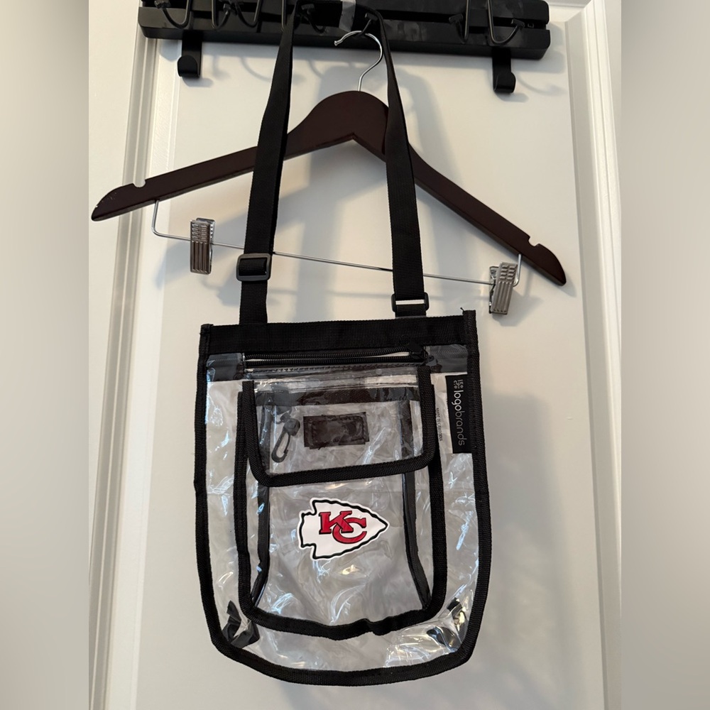 Kansas City Chiefs Stadium Approved Clear Black Trim Crossbody Bag
